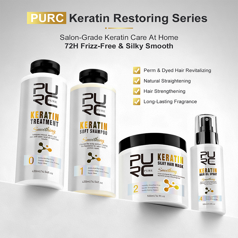 Kit de soin capillaire PURC à  - Hair Care Keratin Shampoo avis et prix
